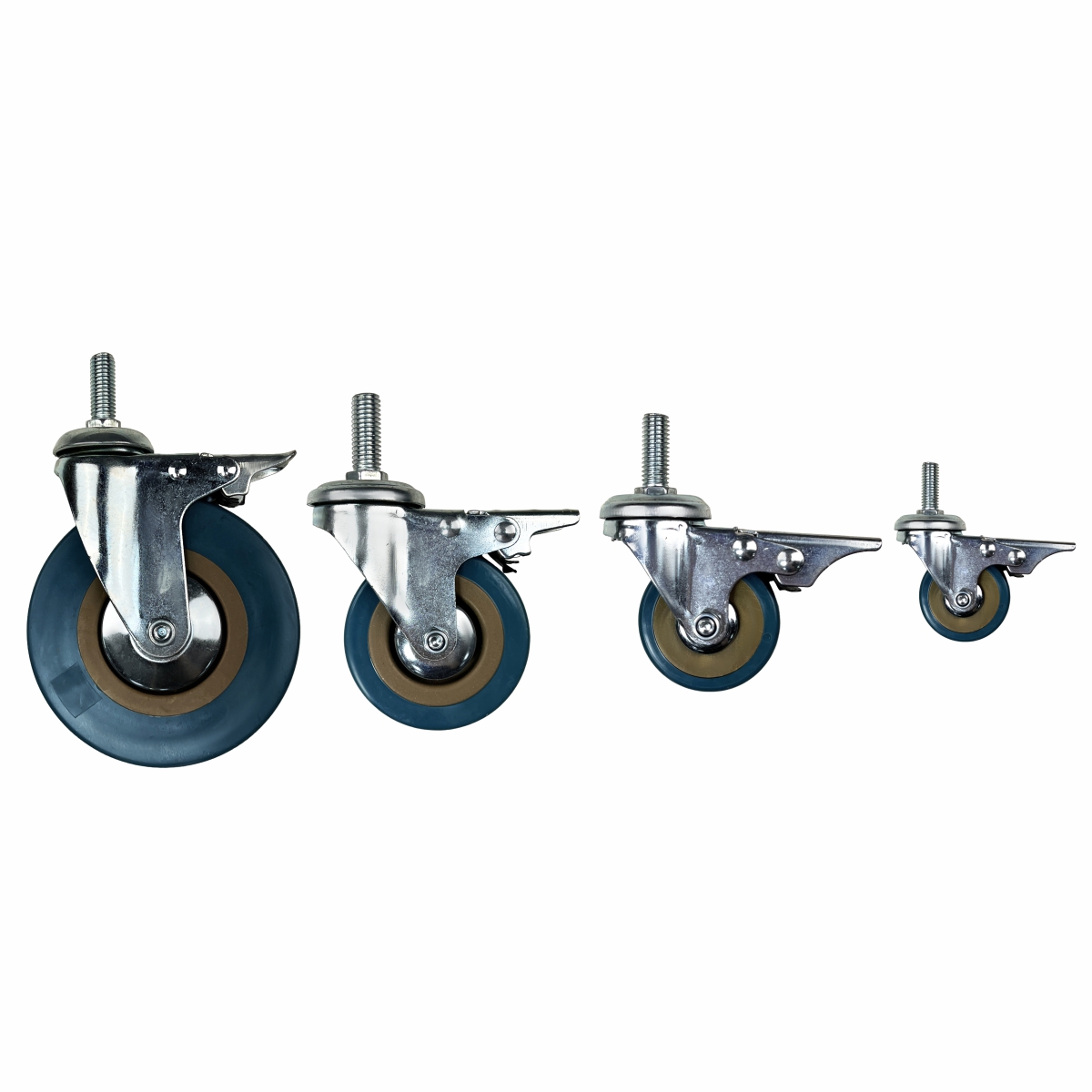 Опора поворотная колесная с тормозом с болтом HITCH 120*26 пластик SCtgb55